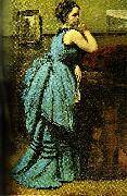 Jean Baptiste Camille  Corot woman in blue oil painting artist